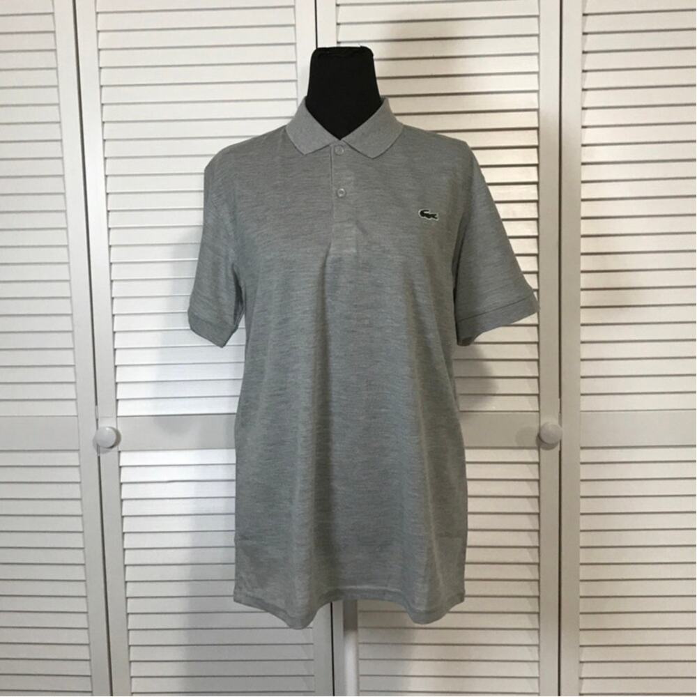 NWOT Lacoste Gray Athletic Classic Short Sleeve Polo Shirt Men Size 5 L